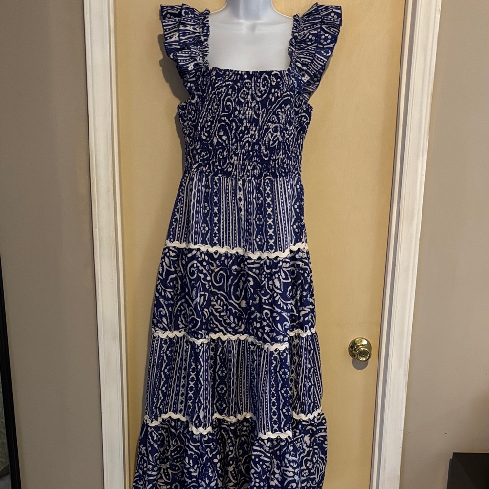 TRULY 4 YOU: Blue and White Maxi Dress